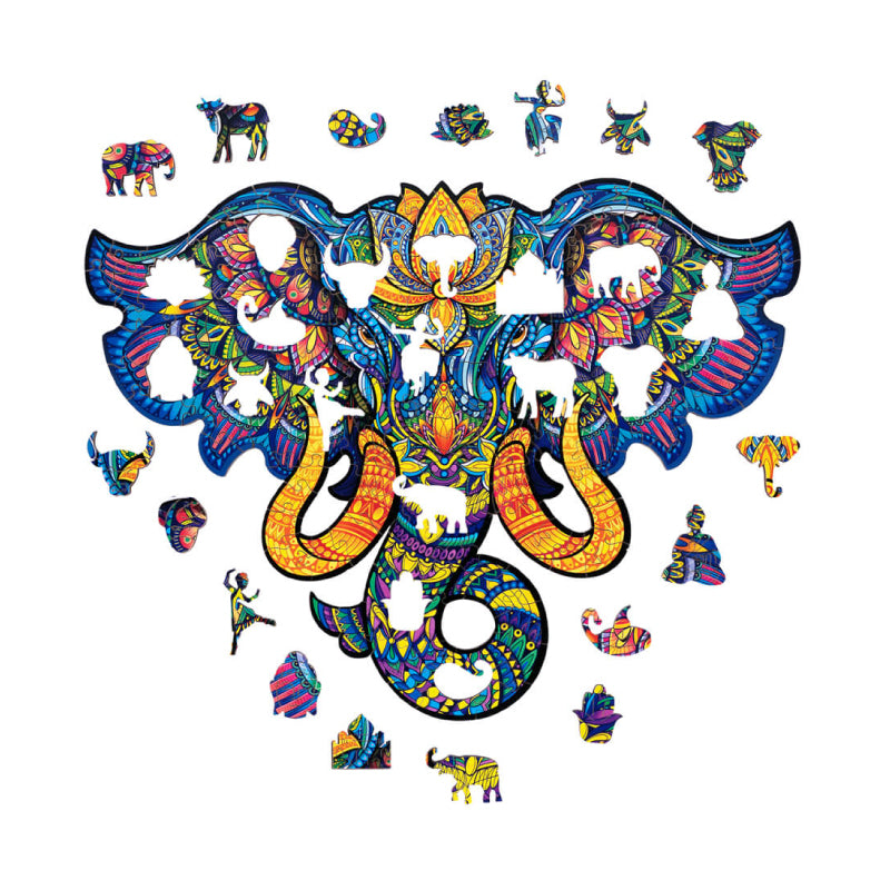 Colorful Elephant Jigsaw | Woodlika Puzzle