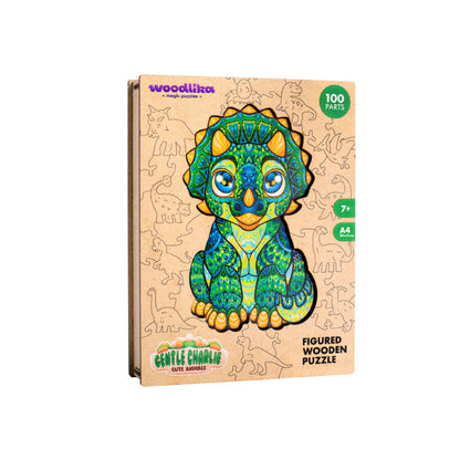 Gentle Dino Charlie Jigsaw and Wall Decoration | Woodlika Puzzle