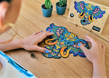 Colorful Elephant Jigsaw | Woodlika Puzzle